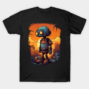 Sad Robot in a Post-Apocalyptic world T-Shirt